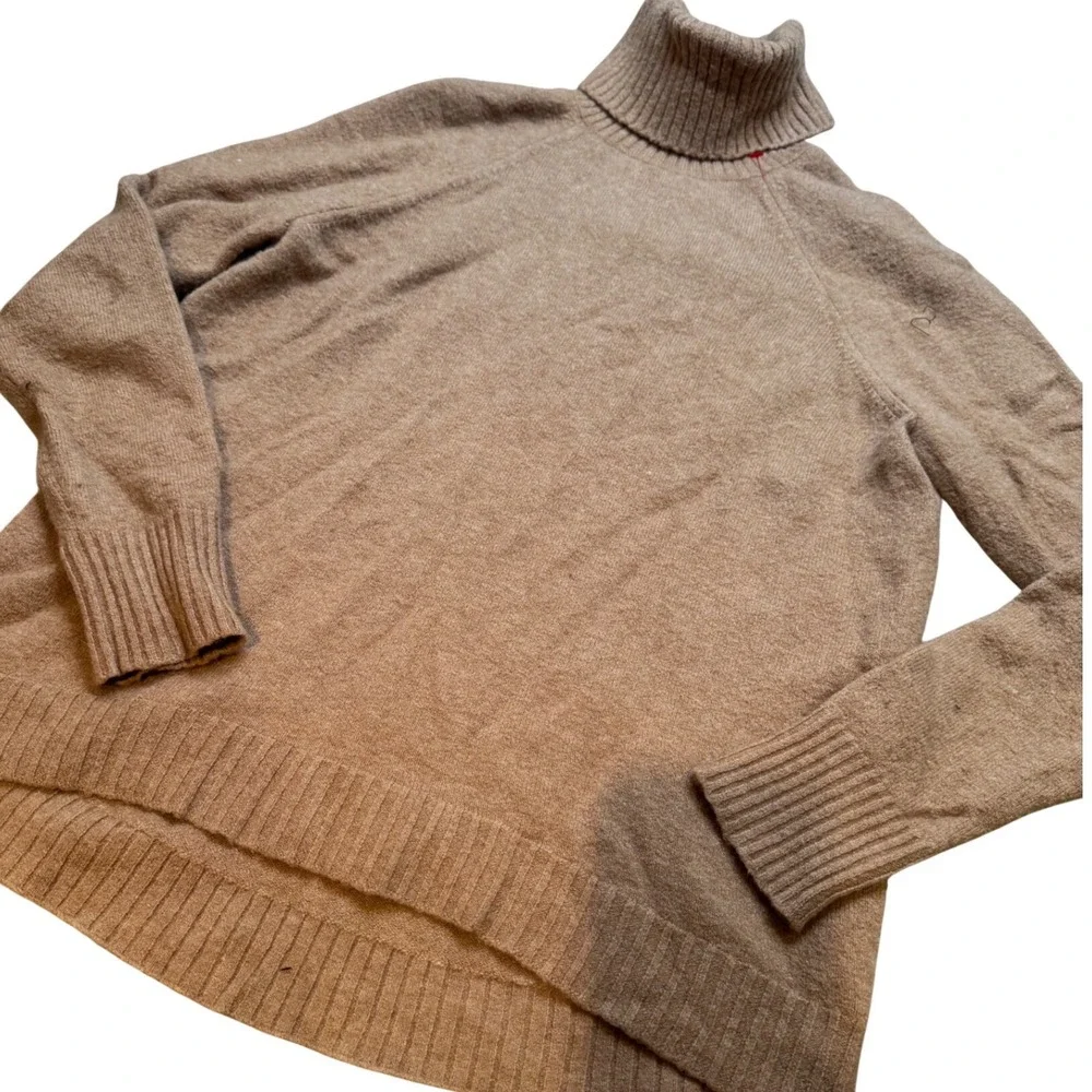 J. Crew XS Camel Alpaca Wool Blend Turtleneck Sweater‎ Oversized Soft Cozy